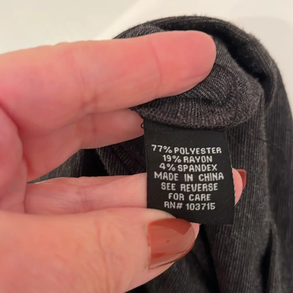 Sharagano Dark Gray Stretch Knit Career Office Knee Dress Sheath Sleeveless Sz 8 - Picture 7 of 8